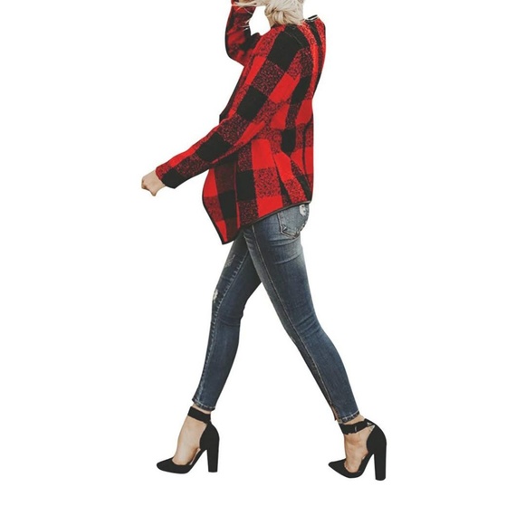 *HP* GRISWOLD Red Plaid Cardigan - Picture 6 of 8